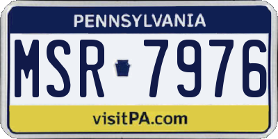 PA license plate MSR7976
