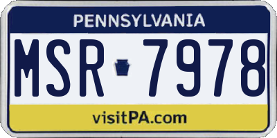 PA license plate MSR7978