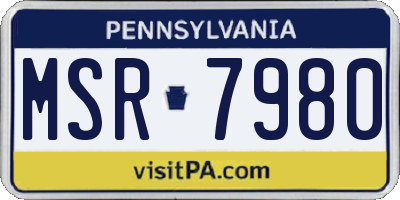 PA license plate MSR7980