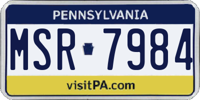 PA license plate MSR7984