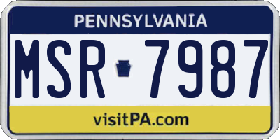 PA license plate MSR7987