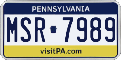 PA license plate MSR7989
