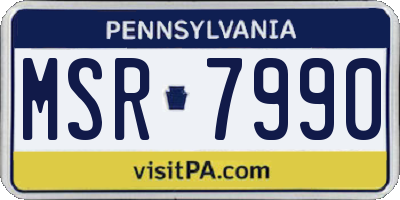 PA license plate MSR7990