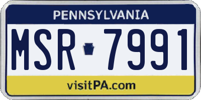 PA license plate MSR7991