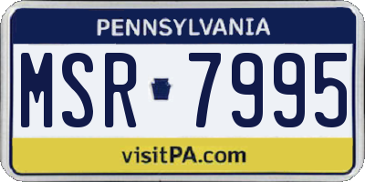 PA license plate MSR7995