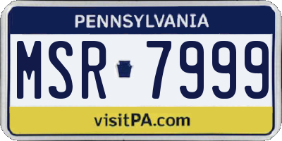 PA license plate MSR7999