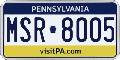 PA license plate MSR8005