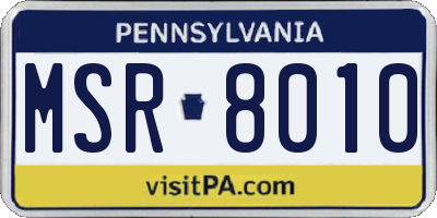PA license plate MSR8010