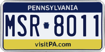 PA license plate MSR8011