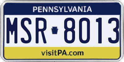PA license plate MSR8013