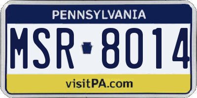 PA license plate MSR8014