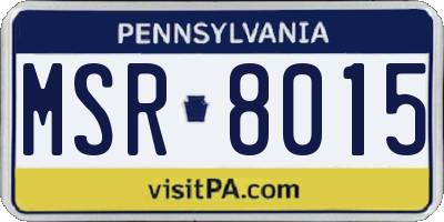 PA license plate MSR8015
