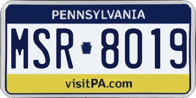 PA license plate MSR8019