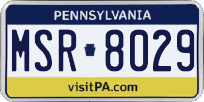 PA license plate MSR8029