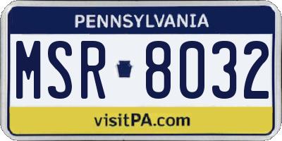 PA license plate MSR8032