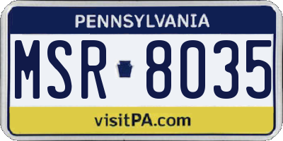 PA license plate MSR8035