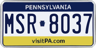 PA license plate MSR8037