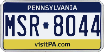 PA license plate MSR8044