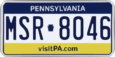 PA license plate MSR8046