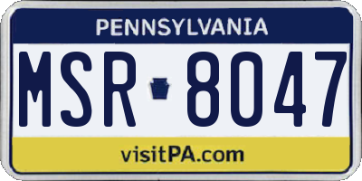 PA license plate MSR8047