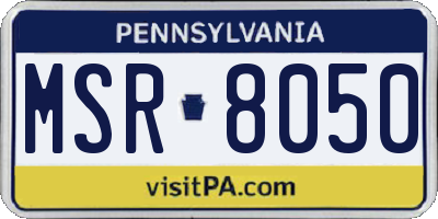 PA license plate MSR8050