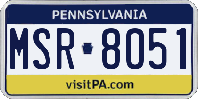 PA license plate MSR8051