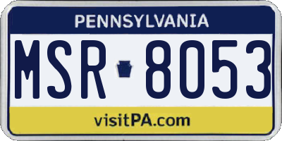 PA license plate MSR8053