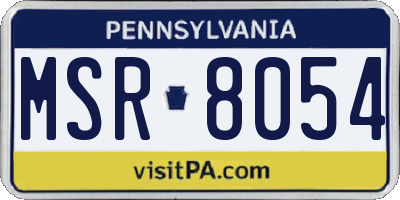 PA license plate MSR8054