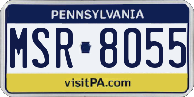 PA license plate MSR8055