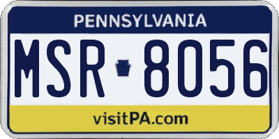 PA license plate MSR8056