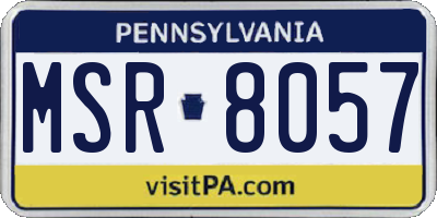PA license plate MSR8057