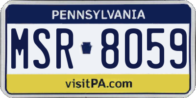 PA license plate MSR8059