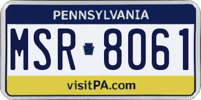PA license plate MSR8061