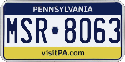 PA license plate MSR8063