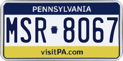 PA license plate MSR8067