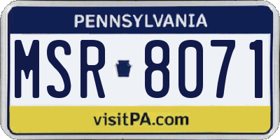 PA license plate MSR8071