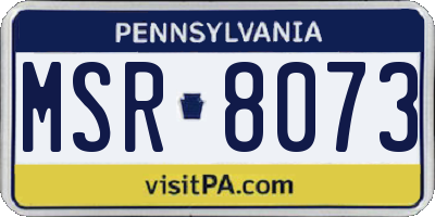 PA license plate MSR8073