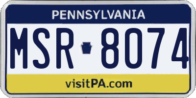 PA license plate MSR8074