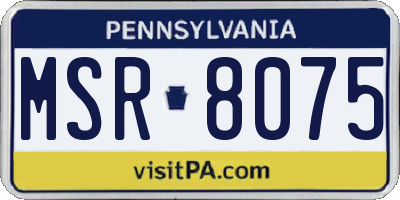 PA license plate MSR8075
