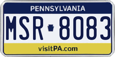 PA license plate MSR8083
