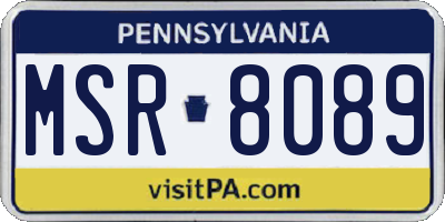 PA license plate MSR8089