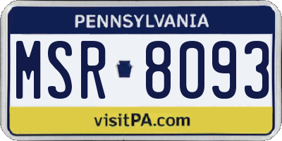 PA license plate MSR8093