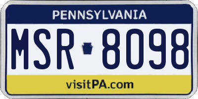PA license plate MSR8098