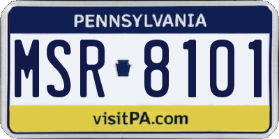 PA license plate MSR8101