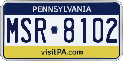 PA license plate MSR8102
