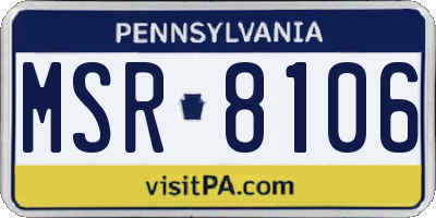 PA license plate MSR8106