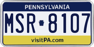 PA license plate MSR8107