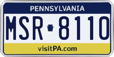 PA license plate MSR8110