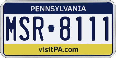 PA license plate MSR8111
