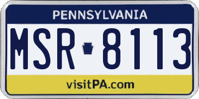 PA license plate MSR8113
